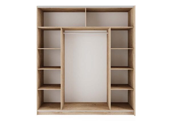 Ντουλάπα Συρόμενη, Modul 931, Σόνομα/Λευκό, 180x200x59, Genomax - Image 2