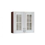 Ντουλάπι Κουζίνας κρεμαστό με τζάμι 80εκ. Snow, No 80B MDF, Genomax