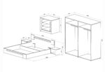 Σετ Κρεβατοκάμαρας 4 τεμαχίων 160/200, Stillo-Smart Home, Genomax - Image 2