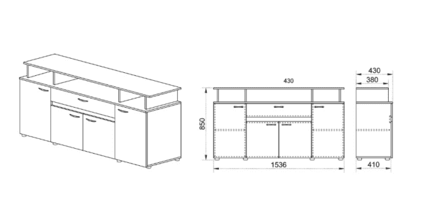 Τουαλέτα 1213056 Σασό, 154x43x85, Genomax - Image 2