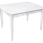 Τραπέζι κουζίνας ξύλινο Capriz Λευκό, 120+30/75/80 εκ., Genomax