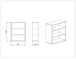 Βιβλιοθήκη  80x36x106, Modul 55, Genomax - Image 2