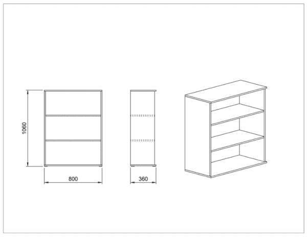 Βιβλιοθήκη  80x36x106, Modul 55, Genomax - Image 2