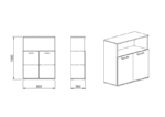 Βιβλιοθήκη  80x36x106, Modul 61, Genomax - Image 2