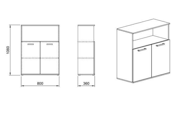 Βιβλιοθήκη 80x36x106, Modul 82, Genomax - Image 2