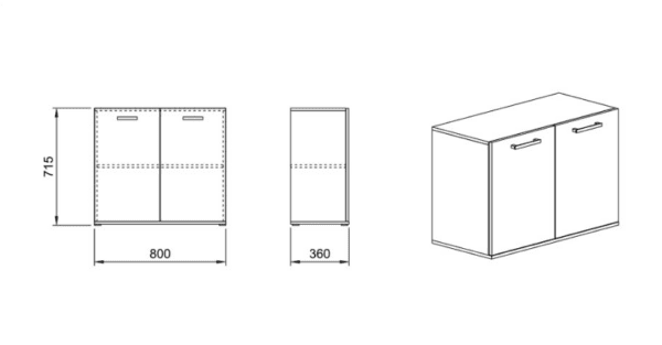 Βιβλιοθήκη  80x36x71,5, Modul 81,κωδ.1219920880, Genomax - Image 2