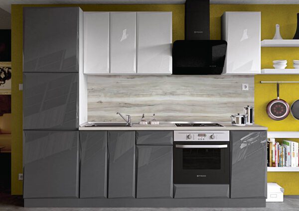 Σύνθεση Κουζίνας μήκους 4.00 μ, MDF 260 με ΔΩΡΟ 2 πάγκους, Genomax - Image 1