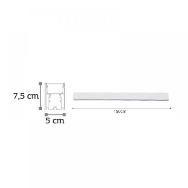 InLight Κρεμαστό φωτιστικό LED 50W 3CCT (By Switch) από αλουμίνιο σε λευκή απόχρωση D:150cm (6072-150-WH) - Image 2
