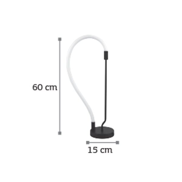 InLight Επιτραπέζιο φωτιστικό LED 18W 3000K από μαύρο μέταλλο και σωλήνα σιλικόνης D:60cm (3010) - Image 3