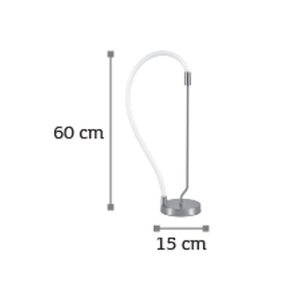 InLight Επιτραπέζιο φωτιστικό LED 18W 3000K από χρώμιο μέταλλο και σωλήνα σιλικόνης D:60cm (3011-CH) - Image 2