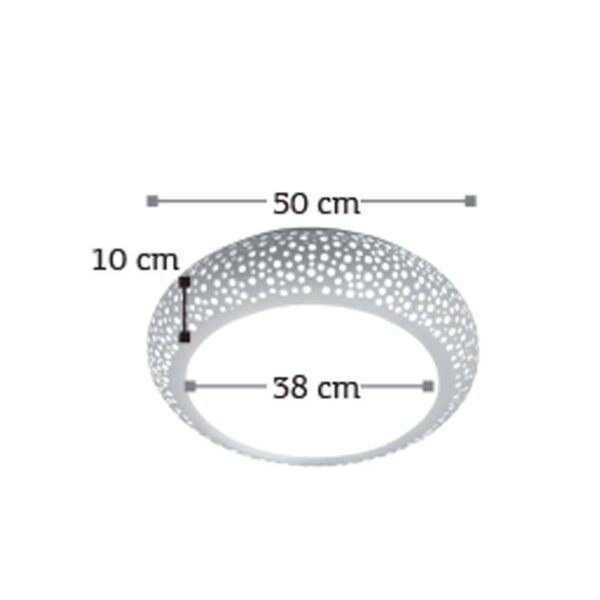 InLight Πλαφονιέρα οροφής λευκή από γύψο 4XE27 D:50cm (42155-Α) - Image 3