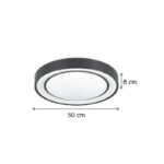 InLight Πλαφονιέρα οροφής LED 36W 3CCT από μαύρο μέταλλο και ακρυλικό D:50cm (42179-A)