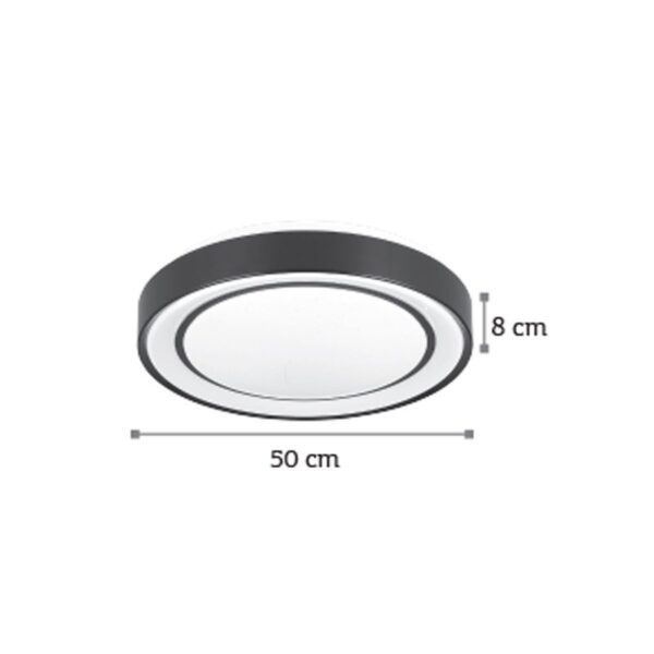 InLight Πλαφονιέρα οροφής LED 36W 3CCT από μαύρο μέταλλο και ακρυλικό D:50cm (42179-A) - Image 1