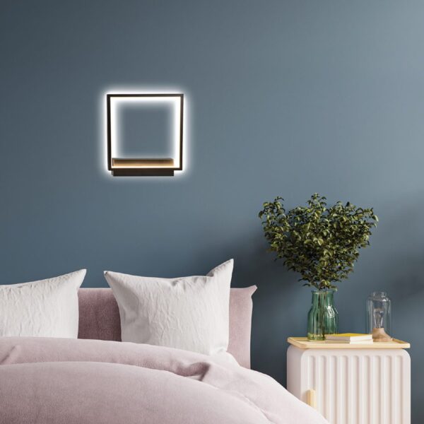 InLight Επιτοίχιο φωτιστικό LED 18W 3000K από αλουμίνιο σε μαύρη απόχρωση D:25cm (43034) - Image 2