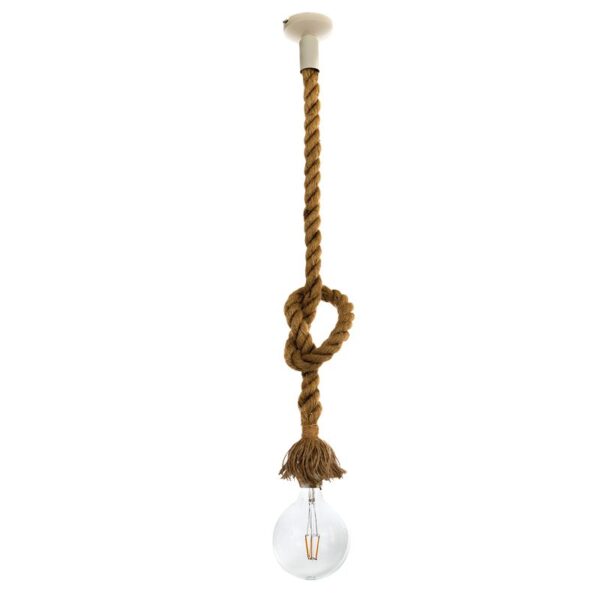 InLight Κρεμαστό φωτιστικό από καφέ σχοινί 1XE27 D:130cm (4381-1-WH) - Image 1