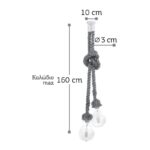 InLight Κρεμαστό φωτιστικό από καφέ σχοινί 2XE27 D:160cm (4381-2-WH) - Image 2