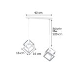 InLight Κρεμαστό φωτιστικό από λευκό μέταλλο 2XE27 D:40cm (4400-2-WH-ΡΑΓΑ) - Image 2