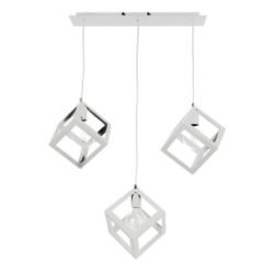 InLight Κρεμαστό φωτιστικό από λευκό μέταλλο 3XE27 D:60cm (4400-3-WH-ΡΑΓΑ)