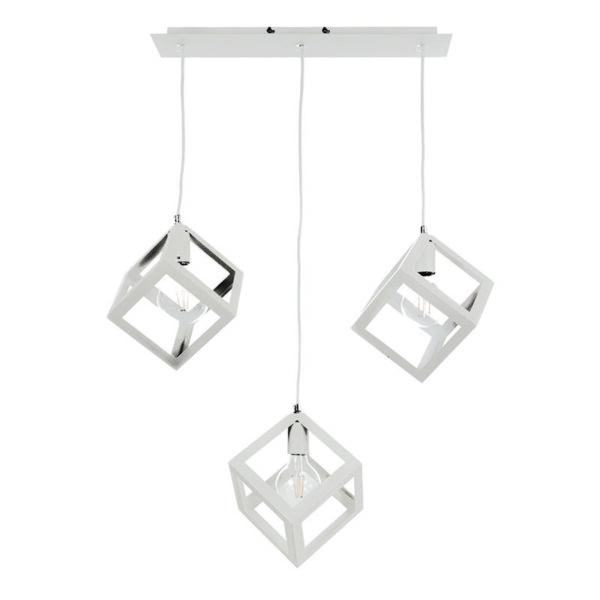 InLight Κρεμαστό φωτιστικό από λευκό μέταλλο 3XE27 D:60cm (4400-3-WH-ΡΑΓΑ) - Image 1