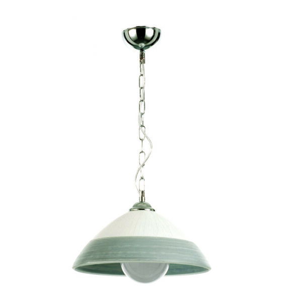 InLight Κρεμαστό φωτιστικό από ασημί γυαλί 1XE27 D:35cm (4409-Α-Ασημί) - Image 1
