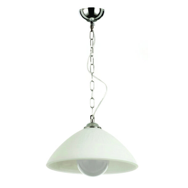 InLight Κρεμαστό φωτιστικό από λευκό γυαλί 1XE27 D:35cm (4409-Α-Λευκό) - Image 1