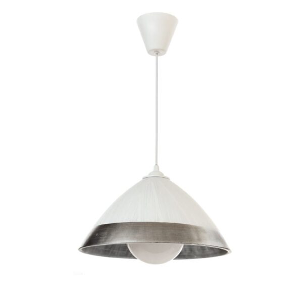 InLight Κρεμαστό φωτιστικό από ασημί γυαλί 1XE27 D:30cm (4409-Β-Ασημί) - Image 1