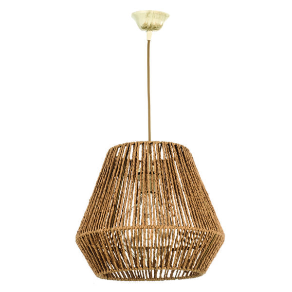InLight Κρεμαστό φωτιστικό καφέ από σχοινί 1XE27 D:32cm (4502) - Image 1