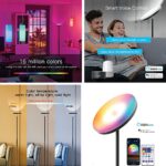 InLight Επιδαπέδιο φωτιστικό LED 24W RGB-CCT with controller από μαύρο μέταλλο και ακρυλικό D:170cm (45023) - Image 4