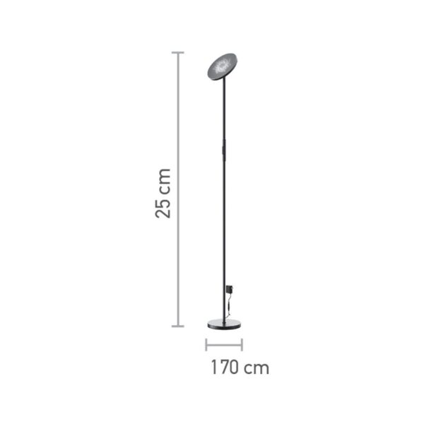 InLight Επιδαπέδιο φωτιστικό LED 24W RGB-CCT with controller από μαύρο μέταλλο και ακρυλικό D:170cm (45023) - Image 2