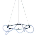 InLight Κρεμαστό φωτιστικό LED 80W 3000K από χρώμιο μέταλλο και σωλήνα σιλικόνης D:80cm (6017-A-CH)