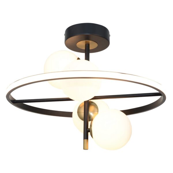 InLight Κρεμαστό φωτιστικό LED 20W 3000K και 4XG9 σε μαύρο και χρυσαφί χρώμα D:50cm (6063) - Image 1