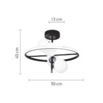 InLight Κρεμαστό φωτιστικό LED 20W 3000K και 4XG9 σε μαύρο και χρυσαφί χρώμα D:50cm (6063) - Image 3