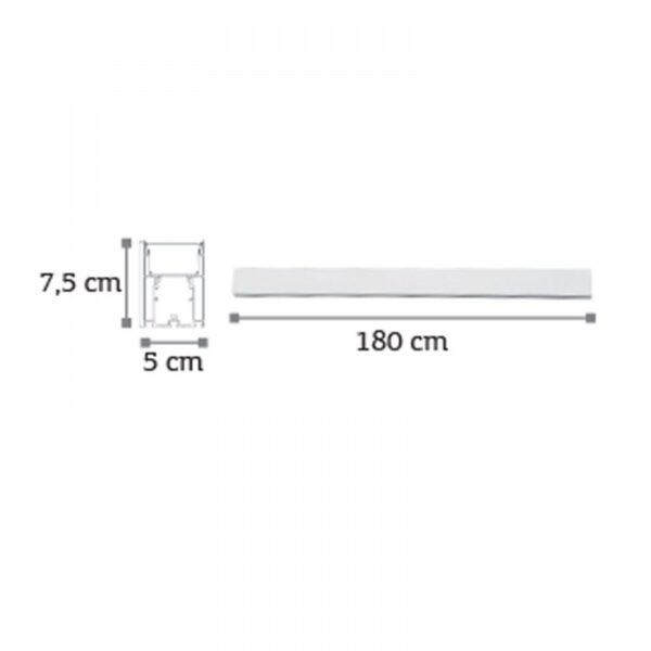 InLight Κρεμαστό φωτιστικό LED 60W 3CCT (By Switch) από αλουμίνιο σε λευκή απόχρωση D:180cm (6072-180-WH) - Image 2