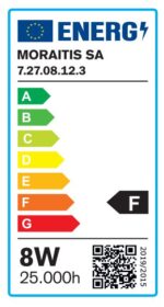 InLight E27 LED G45 8watt 6500K Ψυχρό Λευκό (7.27.08.12.3) - Image 2