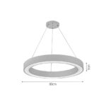 InLight Κρεμαστό φωτιστικό LED 88W 3CCT (by switch on base) σε μαύρη απόχρωση D:80cm (6073-80-BL) - Image 2