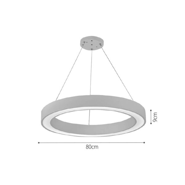 InLight Κρεμαστό φωτιστικό LED 88W 3CCT (by switch on base) σε λευκή απόχρωση D:80cm (6073-80-WH) - Image 3