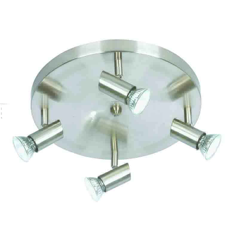 9075-4-NIKEL-MAT InLight Επιτοίχιο σποτ από μέταλλο σε νίκελ ματ απόχρωση 4XGU10 D:30cm (9075-4Φ-Νίκελ Ματ) - Image 1