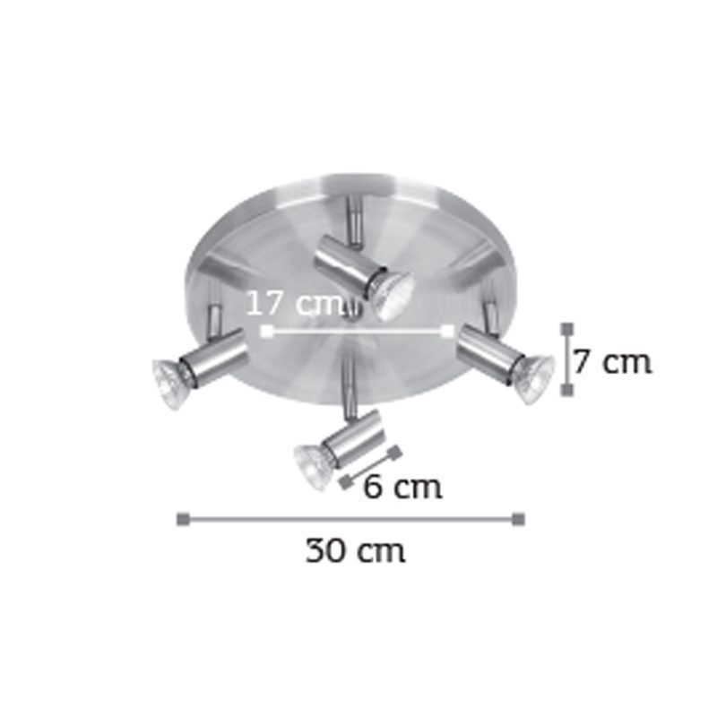 9075-4-SKITSO InLight Επιτοίχιο σποτ από μέταλλο σε νίκελ ματ απόχρωση 4XGU10 D:30cm (9075-4Φ-Νίκελ Ματ) - Image 2