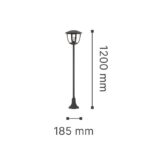 it-Lighting Avalanche 1xE27 Outdoor Pole Light Black D:120cmx18.5cm (80500114) - Image 3
