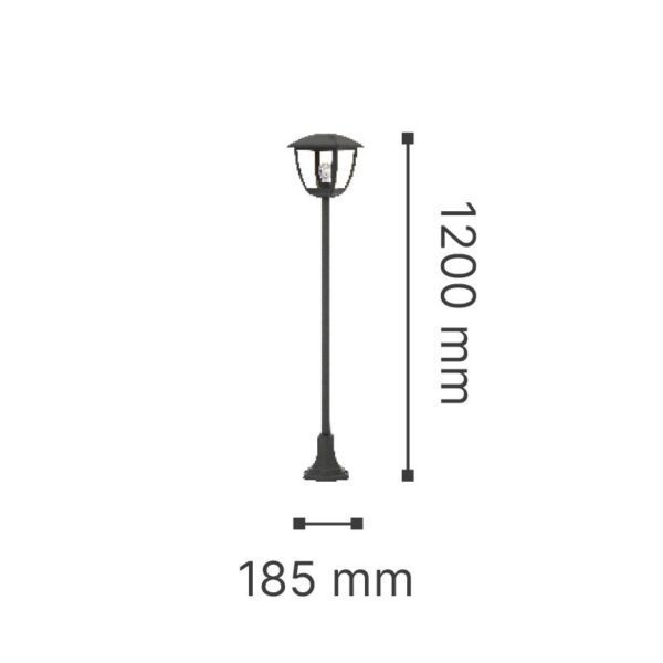 it-Lighting Avalanche 1xE27 Outdoor Pole Light Black D:120cmx18.5cm (80500114) - Image 3