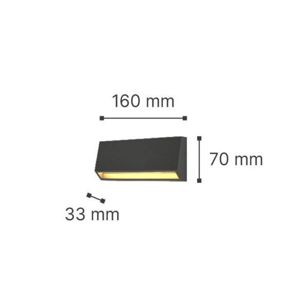 it-Lighting Blue LED 3W 3CCT Outdoor Wall Lamp Grey D:16cmx7cm (80202230) - Image 3