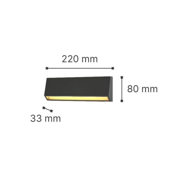 it-Lighting Blue LED 4W 3CCT Outdoor Wall Lamp Anthracite D22cmx8cm (80202340) - Image 3