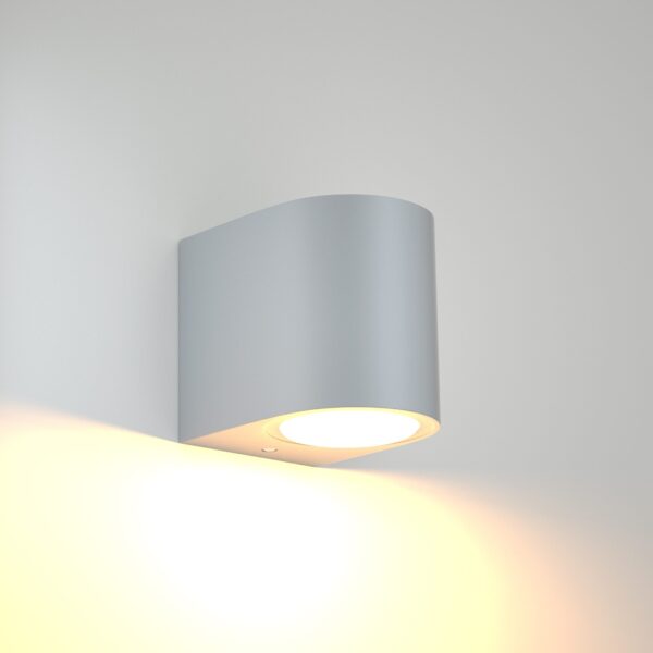 it-Lighting Powell 1xGU10 Outdoor Up or Down Wall Lamp Grey D:9cmx8cm (80200234) - Image 2