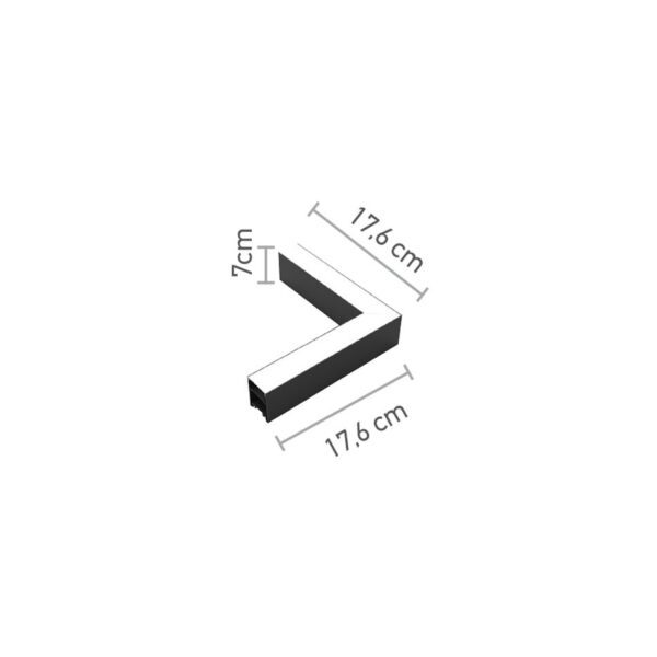 InLight Γωνιακός σύνδεσμος LED 8W 4000K σε μαύρη απόχρωση D:17,6cmX17,6cm (L002-BL) - Image 2
