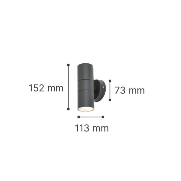it-Lighting Ouachita 2xGU10 Outdoor Up-Down Wall Lamp White D:15.2cmx11.3cm (80200624) - Image 3