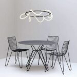 InLight Κρεμαστό φωτιστικό LED 80W 3000K από μαύρο μέταλλο και σωλήνα σιλικόνης D:80cm (6016-Α) - Image 2