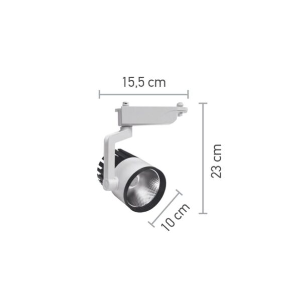 InLight Σποτ Ράγας Λευκό LED 30W 3000K D:10cmX23cm (T00101-WH) - Image 3