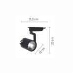 InLight Σποτ Ράγας Μαύρο LED 30W 3000K D:10cmX23cm (T00101-BL) - Image 2