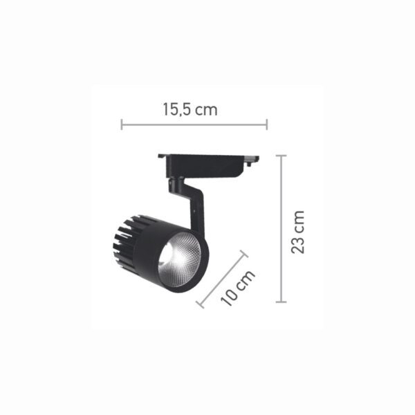 InLight Σποτ Ράγας Μαύρο LED 30W 3000K D:10cmX23cm (T00101-BL) - Image 2