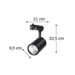 InLight Σποτ Ράγας Μαύρο LED 30W 3000K D:9,5cmX20,5cm (T00201-BL) - Image 3